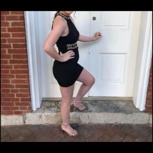 Black and gold homecoming dress